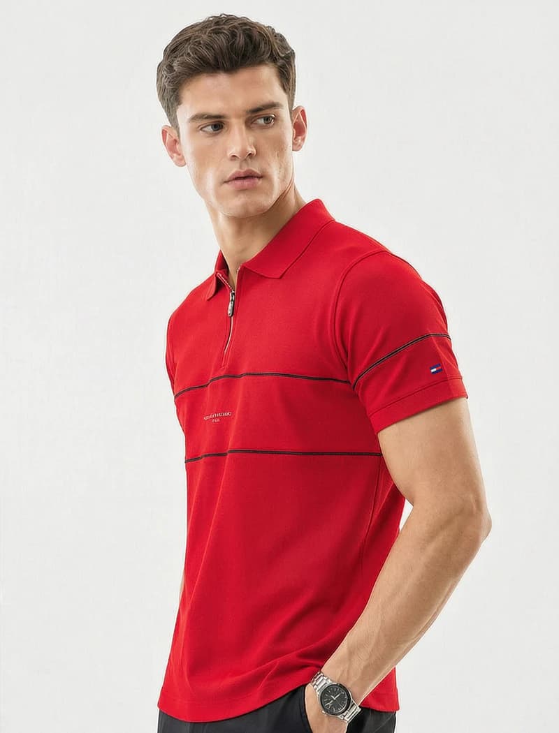 TX43 Red T O M M Y Polo Shirt