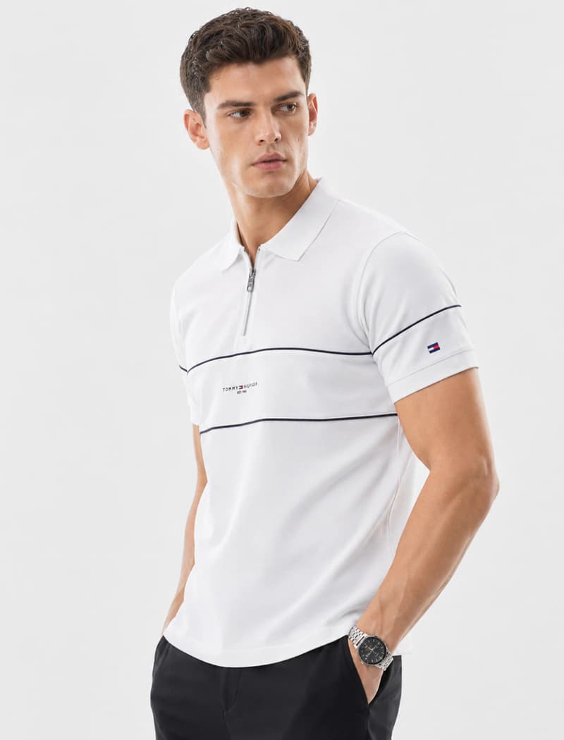 TX43 White T O M M Y Polo Shirt