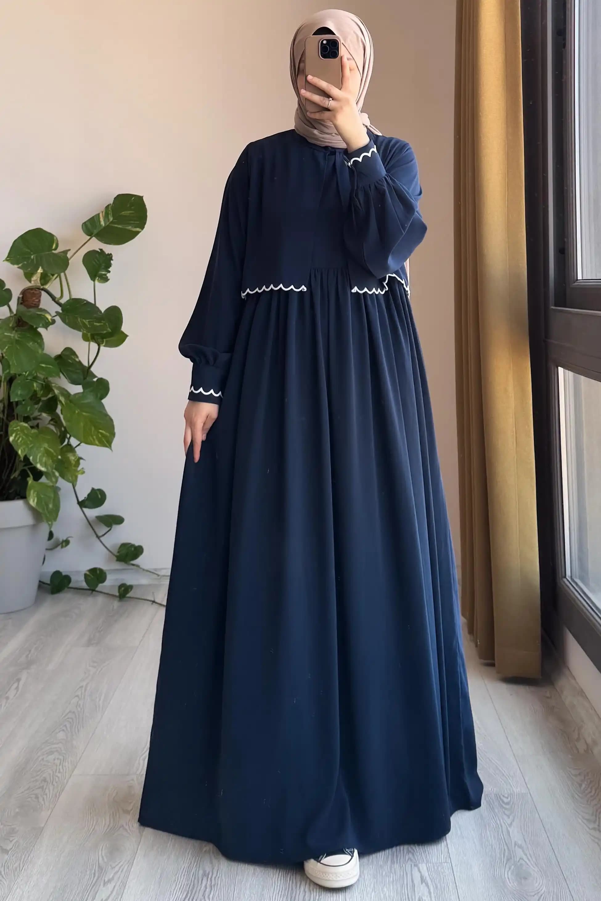 BRK19 Navy Blue Gown Borkha